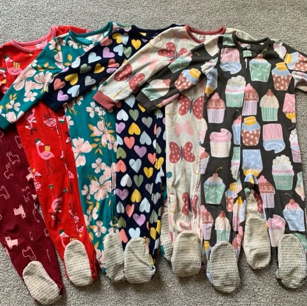 Carter’s Fleece Footie Pajamas 3T Set of 6